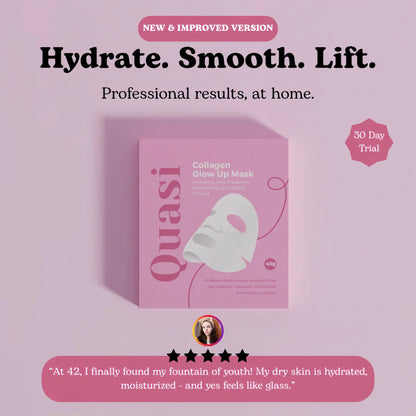Quasi Bio-Collagen Face Mask Overnight – Hydrating Korean Sheet Mask – Niacinamide & Low Molecular Collagen – Firming & Smoothing Skincare for All Skin Types – 4 Masks