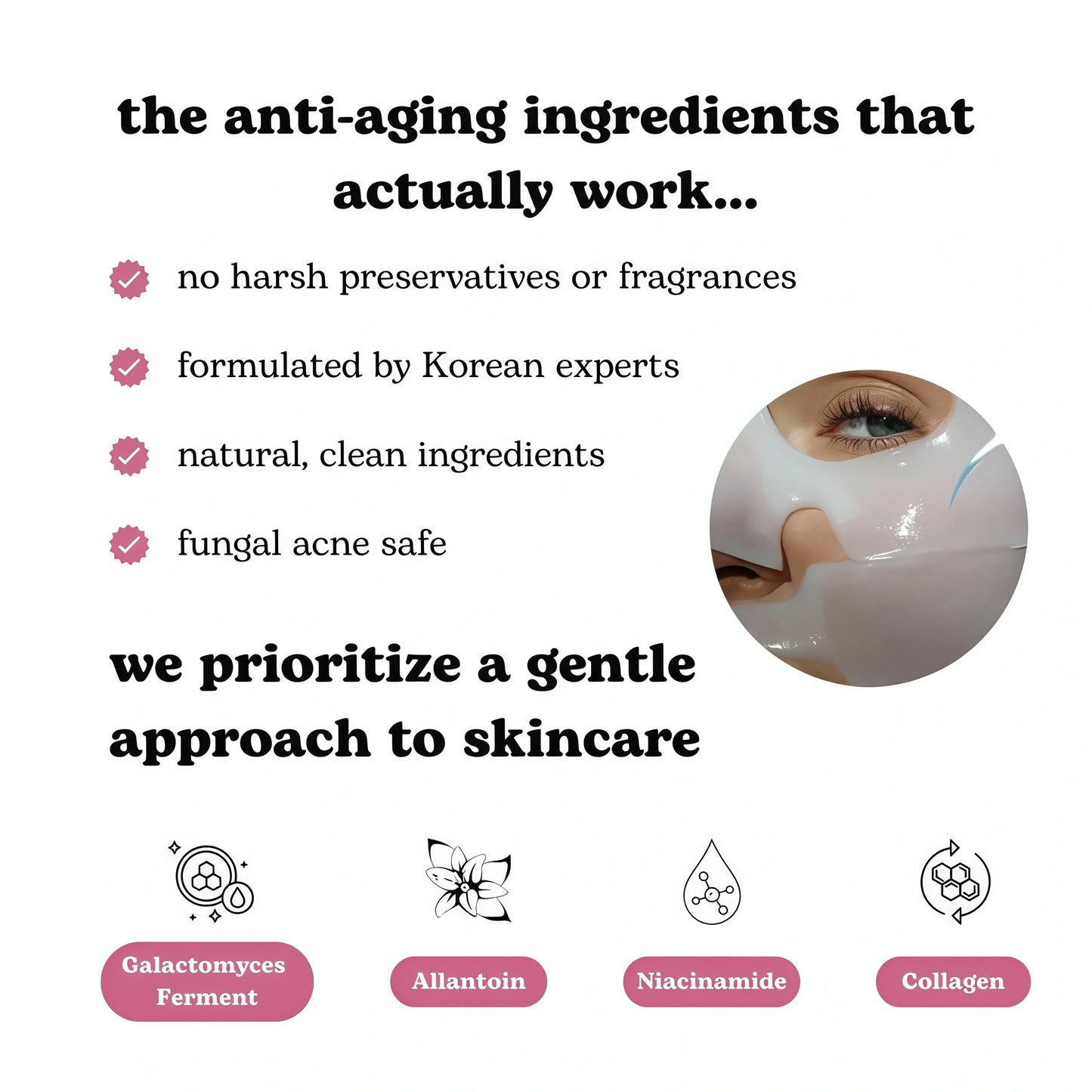 Quasi Bio-Collagen Face Mask Overnight – Hydrating Korean Sheet Mask – Niacinamide & Low Molecular Collagen – Firming & Smoothing Skincare for All Skin Types – 4 Masks