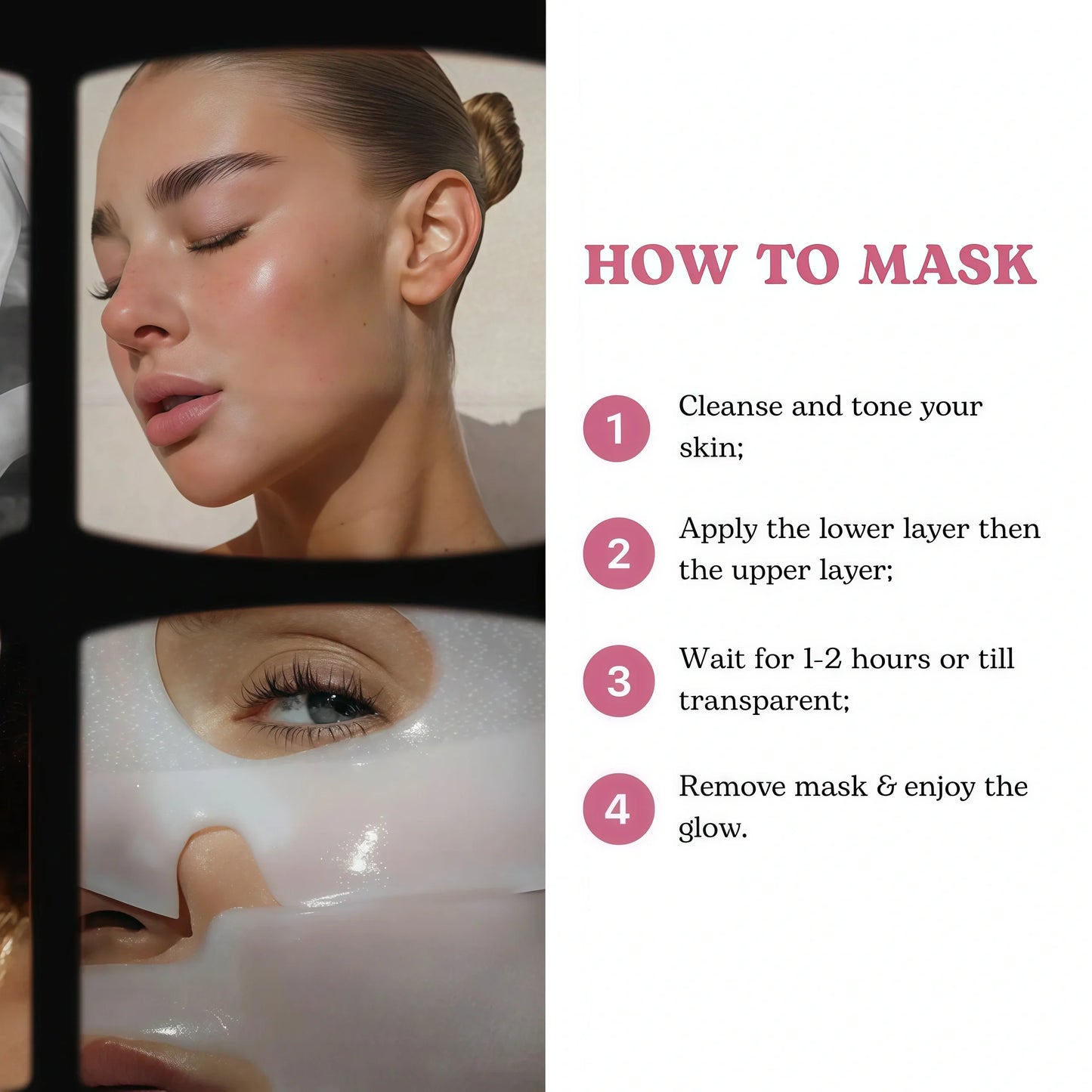 Quasi Bio-Collagen Face Mask Overnight – Hydrating Korean Sheet Mask – Niacinamide & Low Molecular Collagen – Firming & Smoothing Skincare for All Skin Types – 4 Masks